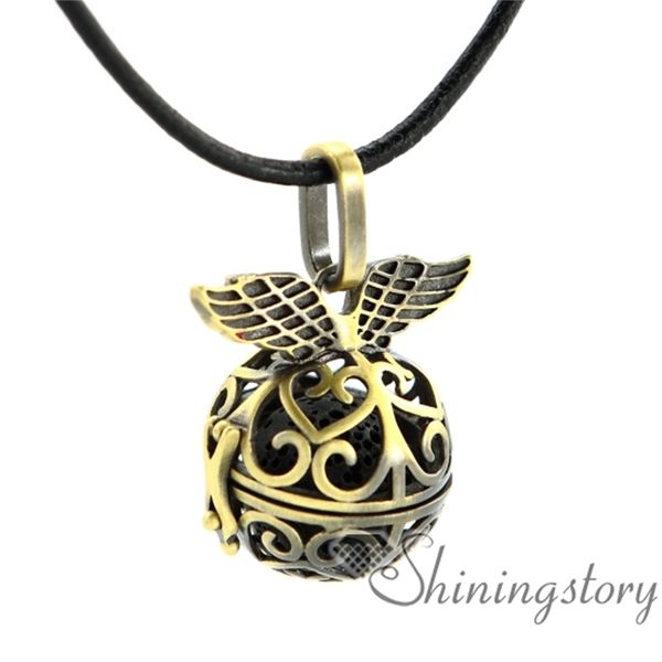 

heart openwork lockets wholesale wings essential oil jewelry aromatherapy necklace diffuser pendant