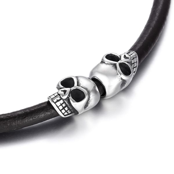 

stainless steel beads skull blacken metal large hole 6mm bead slider diy men bracelet making supplies handmade jewelry findings sqcvhx, Bronze;silver