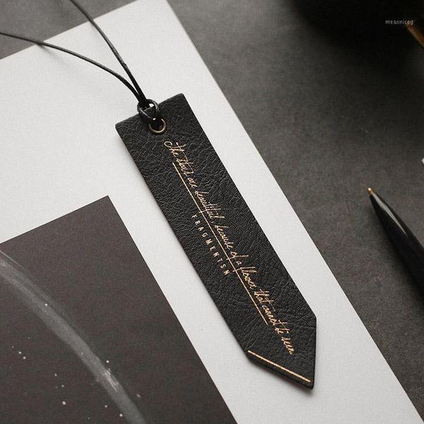 

1pc retro bookmarks novelty leather book marks kawaii bronzing bookmarks for kid girls gifts school office supplies stationery1