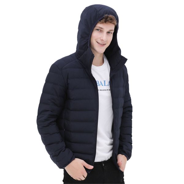 Jaqueta de pato masculina com capuz 90% conteúdo ultraleve inverno manga longa casaco de inverno sólido portátil outwear primavera