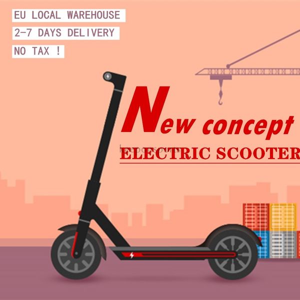 

no tax in stock eu/uk/us warehouse electric scooter with 8.5inch wheel bicycle scooter 7.8ah 250w with app mk083, Silver;blue