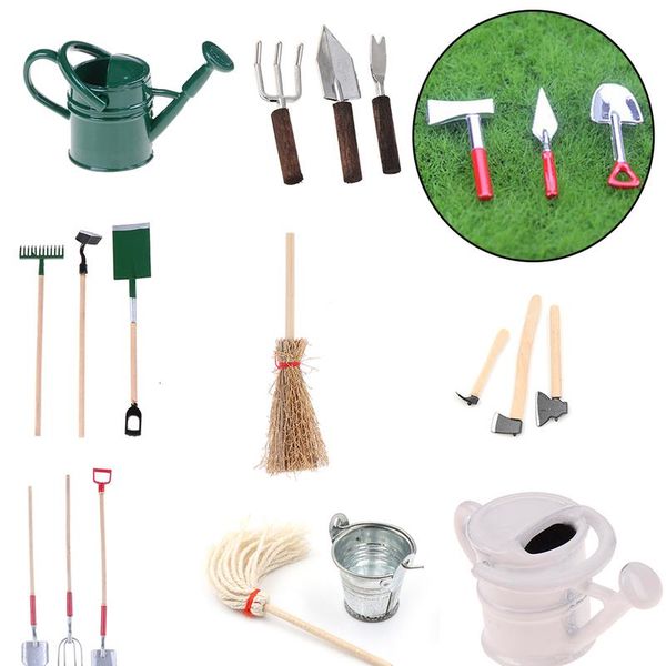 

garden tools tin watering can for 1/12 scale dollhouse miniatures garden scenery scene model kids furniture toys diy acc wmtdgk
