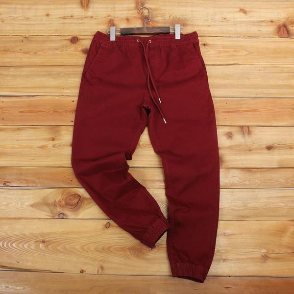 

men overall cargo tooling pants trousers 100% cotton beam feet washed male stretch elastic waist casual nine point1, Black