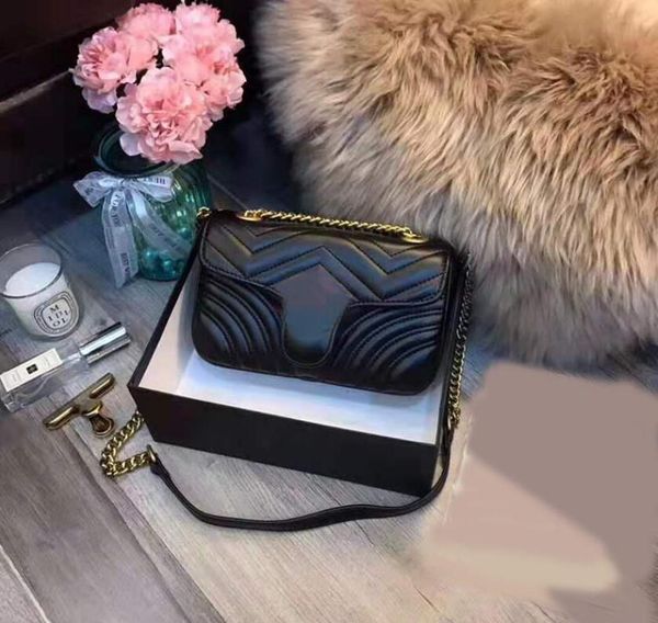 

marmont 22/26cm body purse handbags tote women 443497 chain matelassé genuine bag gold shoulder bag messenger bags leather wvwe