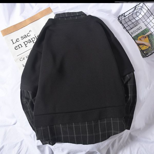 

little boy nili bf street hip hop fashion shop spring and autumn solid color bottoming shirt large size personality, Blue