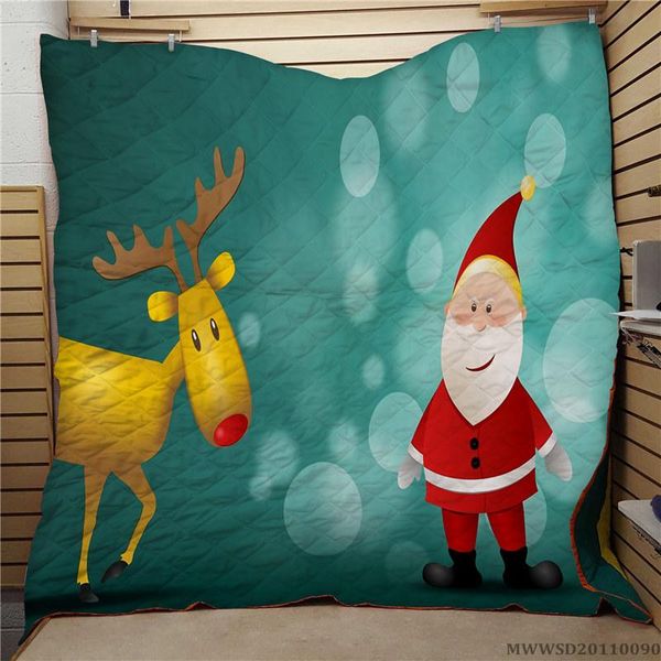 

comforters & sets 3d creative santa claus print quilt super soft breathable unique bed gift for children bedroom decoration