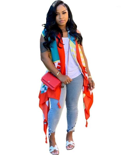 

european cute women jackets and coats sleeveless print women summer ladies coats femme ss61471, Black;brown