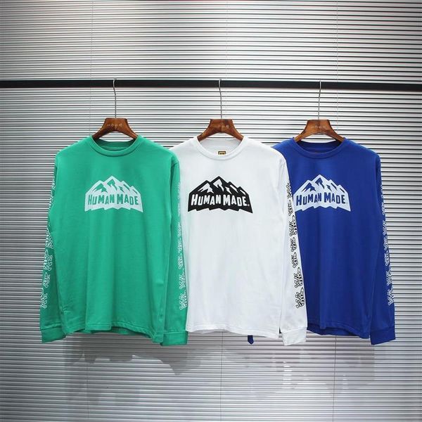 

2021 new 2021ss snow mountain polar bear printing human made t shirt men women tees skateboard t-shirt clothing cs6n, White;black