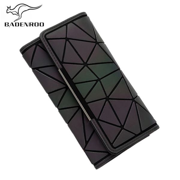 

badenroo женщины wallet clutch женской длинная серебристый кошелек геометрической zipper светящегося телефон кошелек дама мода luminous c111, Red;black