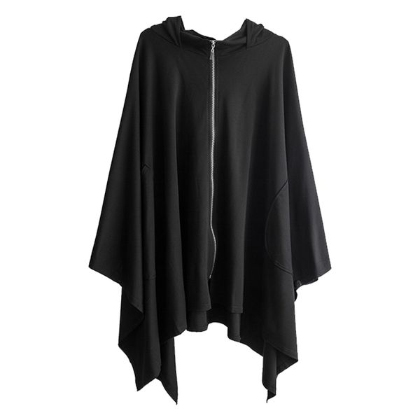 

black sweater men's tide hooded spring and summer lazy wind men wearing hats, shawls, cloaks, cloaks, bat shirts, loose