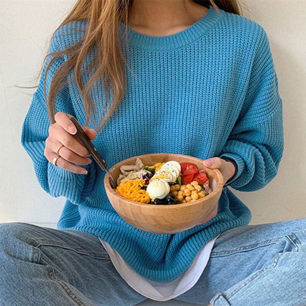 

2021 new fall female-pullovers warm minimalist elegant knitting ladies solid sw8168 d409, White;black