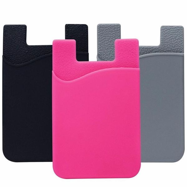 

double pocket elastic stretch lycra /sile cell phone id credit card holder sticker universal wallet case card ho jllkrw