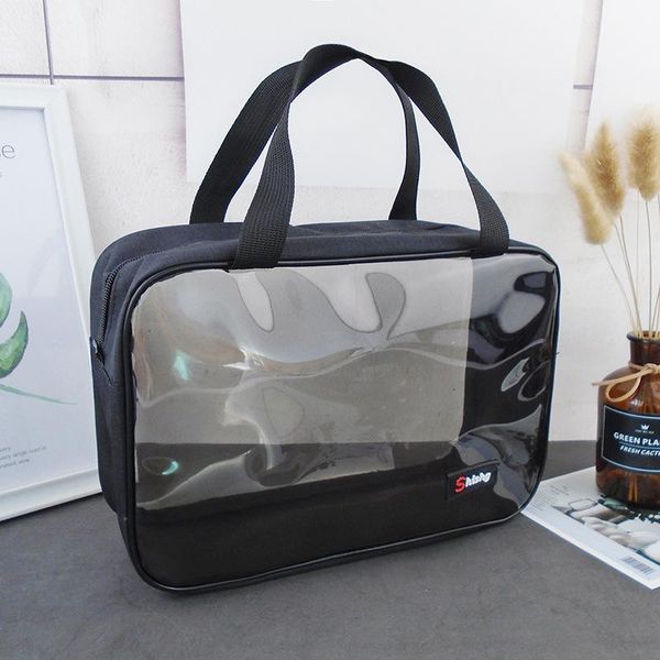 

storage bags transparent waterproof pvc hand-held cosmetic bag envelope receive toiletry skin care makeup organizer30*12*20