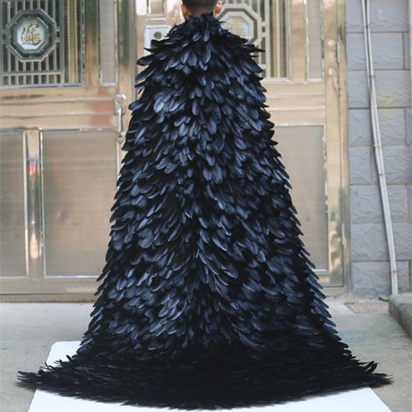 

creative party decor halloween black devil natural feather cloak cape cosplay costume witch vampire women men vampires grim reaper party