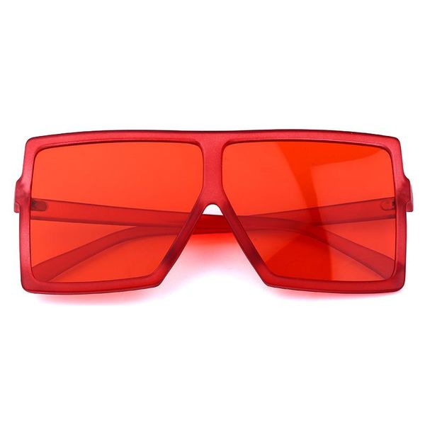 

2020 oversized square sunglasses women new trendy flat red blue clear lens vintage men gradient shades uv400, White;black