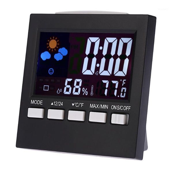 

desk & table clocks 100pcs weather forecast children alarm station digital lcd screen temperature and humidity monitor backlight snooze func