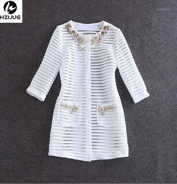 

wholesale- hzijue new 2017 women ladies autumn winter fashion hollow out embroidery british style trench coat designer runway coat1, Tan;black