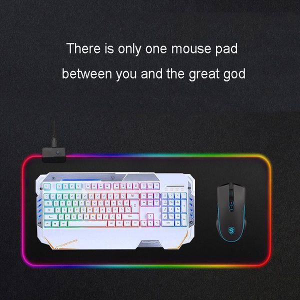 

большой размер красочные светящиеся rgb игровая мышь pad противоскользящая резиновая база компьютер клавиатура мышь противоскользящая ip для