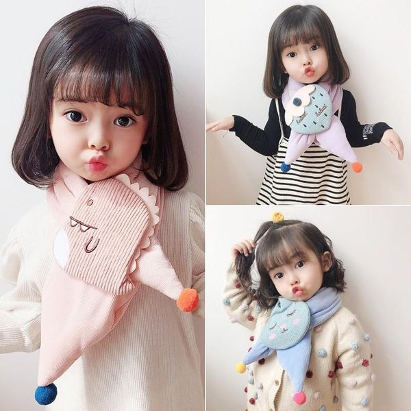 

lovely children's scarves in autumn winter, small animals warm boys and girls cartoon neck cover, Blue;gray