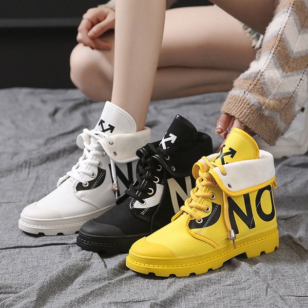 

winter martin boots casual shoes martin boots platforms fashion personality plus velvet new 2019 yellow white and black mdx-001