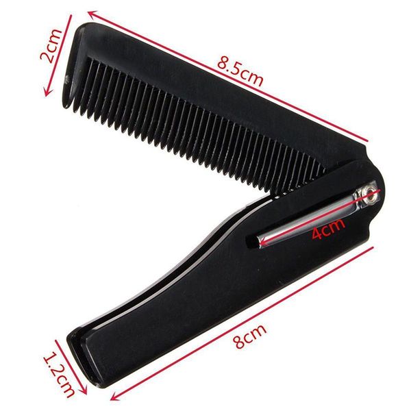 

fashion men's handmade folding pocket clip hair moustache beard comb detangler curly hair salon for hair styling tool wmtrih, Silver