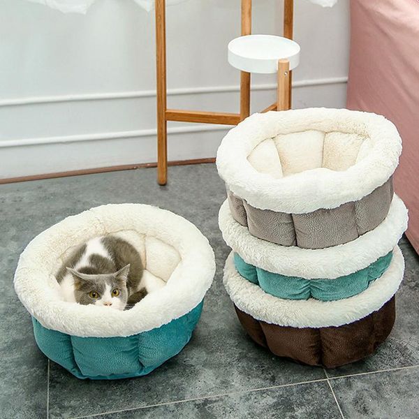 

warm cat bed round pet puppy cat house nest soft sleeping bag pet basket cushion puppy kennel for small meduim cat jllyzu