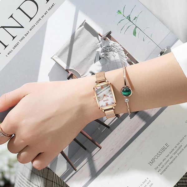 

gaiety women fashion quartz watch bracelet set green dial luxury women watches simple rose gold mesh ladies watch dropshipping, Silver