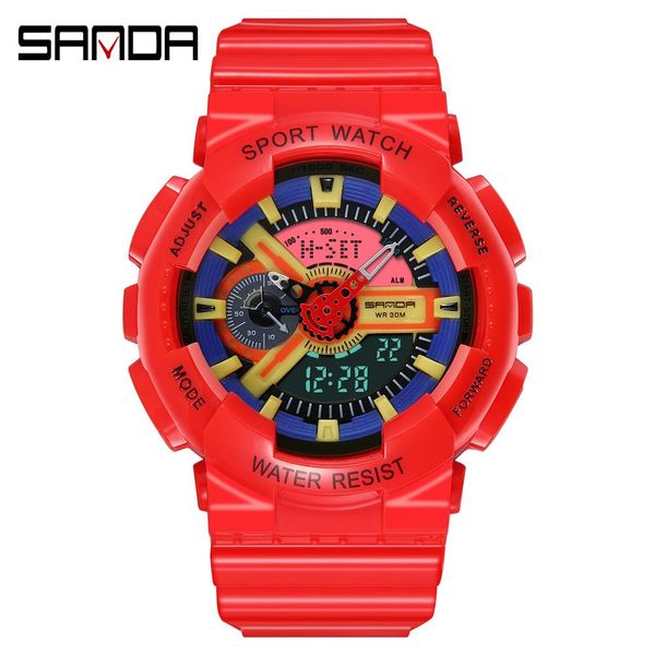 

sanda sports watch men g стиль военный водонепроницаемый ударные часы мужские роскоши аналоговые цифровые кварцевые часы relogio masculino b, Silver