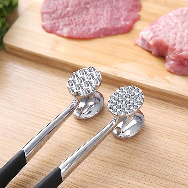 

2pcs stainless steel double sided meat tenderizer meat hammer tenderizers cooking tools kitchen cooking baking accessories wmtjoc
