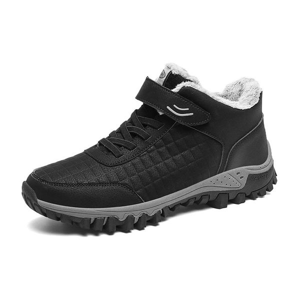 

winter waterproof keep warm plush comfortable outdoor sports shoes, Black