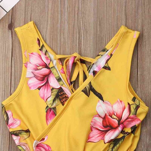 

1-6t summer baby girl sleeveless floral romper jumpsuit toddler kids casual overalls playsuit girls outfit clothes, Blue