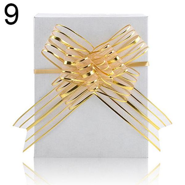 

10pcs organza ribbon pull bows ribbons flower wrappers wedding party car decoration diy gift wedding room decoration pull flower wmtvox
