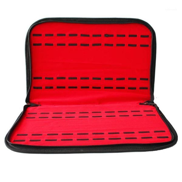 

pu lint protective zipper closure counter gift collection organizer case holder watch storage box portable 20 slot display1, Black;blue