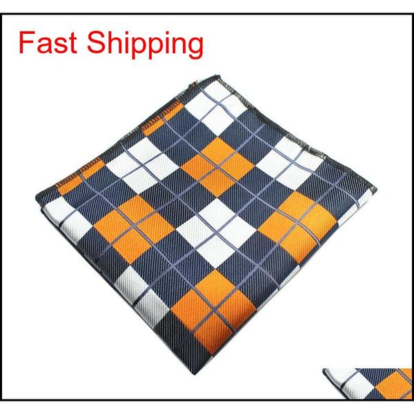 

10pcs jemygins men handkerchief silk woven plaid floral pattern hanky men s business casual square pocket handkerchi qylito nana_shop, Blue;white