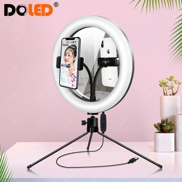 

flash heads led circle ring light mirror with smartphone holder phone tripod for makeup selfie po video live stream on youtube tiktok1