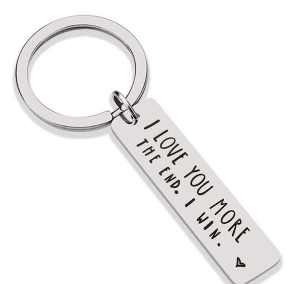 

creative keyrings stainless steel i love you most more the end i win couples keychain metal key holders p bbydlb garden2010