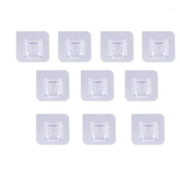 

10 pcs double-sided adhesive wall hooks waterproof oilproof self adhesive hooks new 20211
