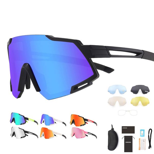 

5 lens cycling glasses bike glasses eyewear running fishing sports polarized bicicleta cilismo lentes cycling sunglasses men women294t, Black