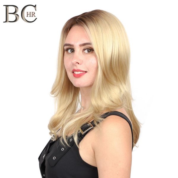 

lans 13*4 blonde lace front wigs for women natural wave synthetic wig heat resistant fiber hand tied lace wig, Black