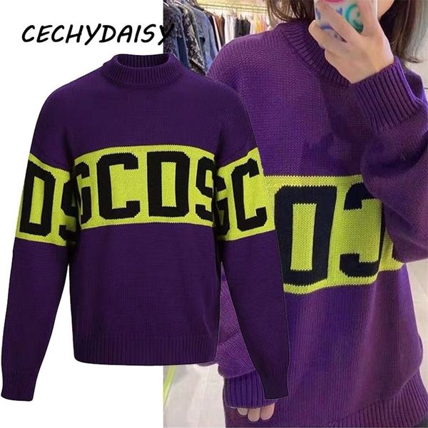 

long sweaters women autumn winter loose casual letters full sleeve knitted pullover jumper christmas clothes punk pull femme 201130, White;black