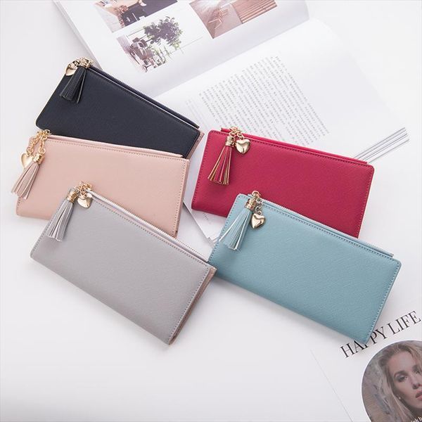 Hot Sale feminina carteira para moedas bonito Carteira longa das mulheres de couro Mulheres Carteiras Zipper bolsas Portefeuille feminina carteira da embreagem bolsa