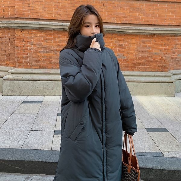 

make new original sufeng down cotton-padded jacket female south korean loose long bread coat collar ins 201019, Black