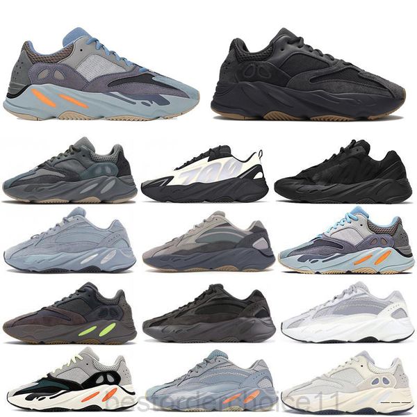 

3m reflective wave runner kanye 700 v2 solid grey static magnet teal carbon blue runing shoes men designer shoes women static sneakers gbb8