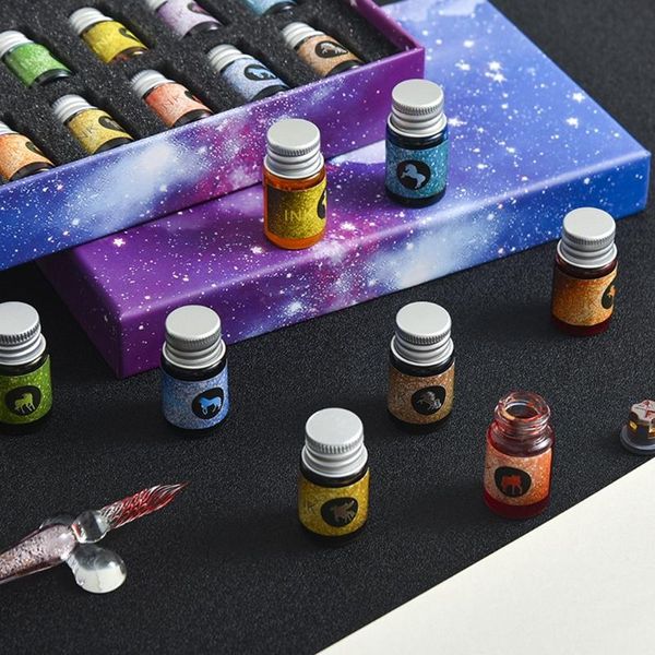 

crystal starry sky glass ink pen glass dip pen for writing fountain set gift 1xcb