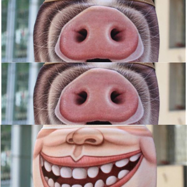 

factoryl8cdnew cotton face creative mask funny printing summer sunproof dustproof cycling big mouth print cover m