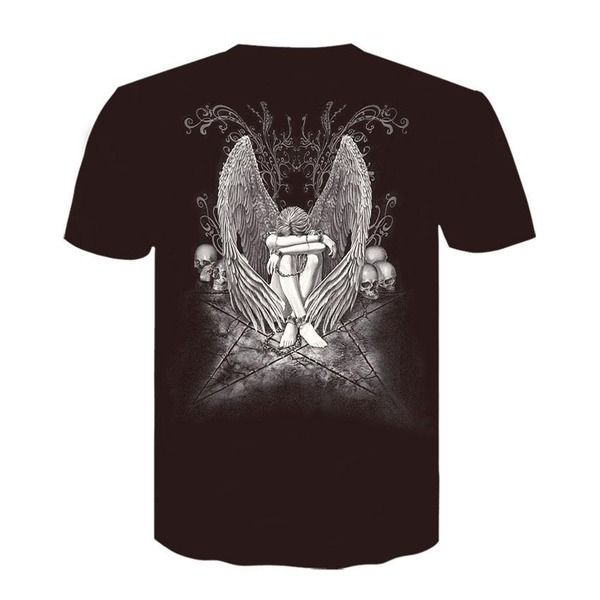 

mens skull t shirt 2020 new ghost pattern tees fashion boys streetwear trendy printing boys tees for wholesale 2021, White;black