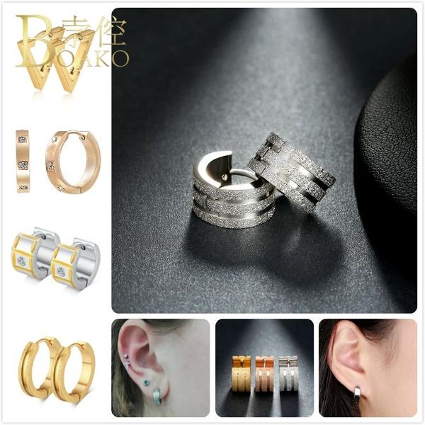 

серьги из нержавеющей стали mininalism для женщин серьги циркон мужчины панк ухо бост аретес девушка розовое золото маленький ухо hoop z5, Golden;silver