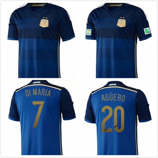 

2014 zabaleta aguero ретро футбол джерси ди мария месси lavezzi argentina gago higuain mascherano vintage classic футбол, Black;yellow