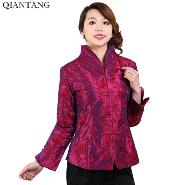 

women's jackets purple satin jacket traditional chinese embroidery coat mujer chaqueta size s m  xl xxl xxxl mny10b, Black;brown