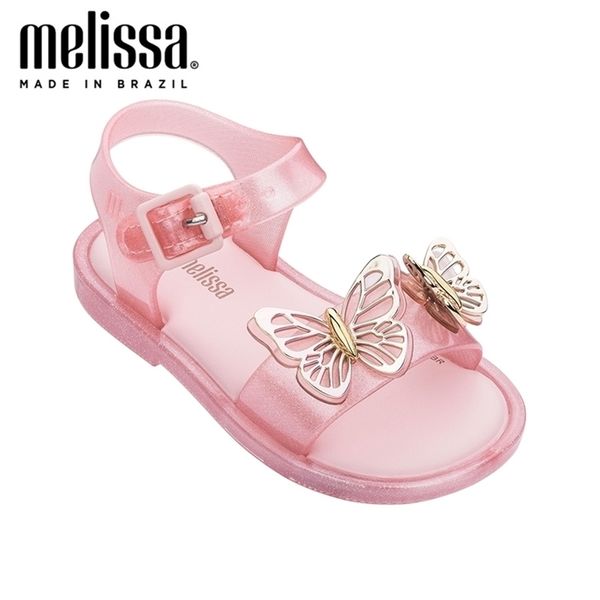 

mini mar sandal fly girl jelly baby shoes melissa for kids non-slip princess beach sandals y201028, Black;red